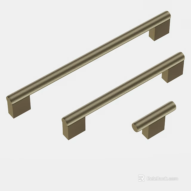 Modern Stylish Door Handles With Different Lengths And Textured Surface Design 3d model 