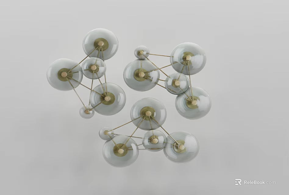 Elegant Modern Luxury Wall Decor With Brass Spherical Geometric Metal Frame 3d model 