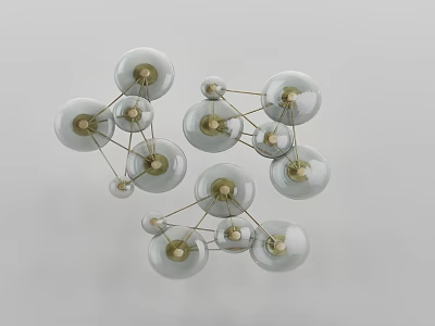 Elegant Modern Luxury Wall Decor With Brass Spherical Geometric Metal Frame 3d model