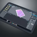 Professional Electronic Tablet Running Design Software With Editing Tools And Color Palette 3d model