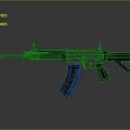 Modern Tactical Rifle with Black Silver Finish Detailed Components Magazine and Barrel Design