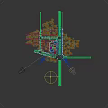 Modern High Rise Office Building Complex With Green Surroundings Parking Area And Roads