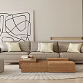 Modern sofa coffee table combination 3d model