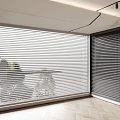 Modern Interior Window Blinds With White Grey Tones And Wooden Flooring