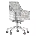 Modern Orange Leather Office Chair with Ergonomic Armrests and Silver Wheel Base