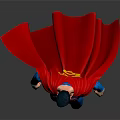 Dynamic Superhero In Blue Costume With Red Cape And Chest S Symbol Running Pose