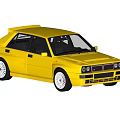 Vintage Yellow Two Door Car With Black Grille And White Rims Design