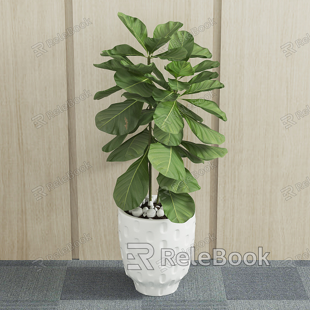 Modern potted green plant model