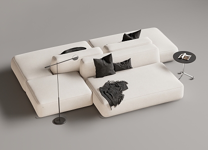 Modern Multiplayer Sofa Module Sofa Back-to-Back Sofa 3d model