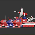 Toy Weapon Mounted Vehicles with Missile Launchers and Different Top Gear