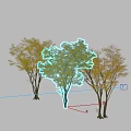 Cluster Red Maple Tree Sycamore Tree Acer maple Autumn Maple Leaf Garden Landscape Tree Street Tree Chinese Style National Style Ancient Tree 3d model