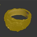 Gold Ring With Textured Surface And Unique Handcrafted Design For Daily Use 3d model