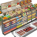 Supermarket department store combination supermarket shelf combination 3d model