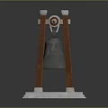 Architectural Bell Structure With Wooden Frame Metal Bell And Stone Base