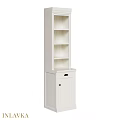 White Chest of Drawers with Cabinet and Open Shelves for Home Storage