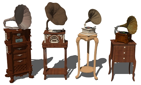 European Phonograph Corner Combination 3d model