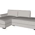 Modern Light Gray Fabric Sectional Sofa With Spacious Seats And Comfortable Backrest 3d model