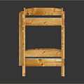 Sturdy Wooden Bunk Bed With Ladder And Blue Mattress Design