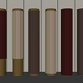Modern Decorative Columns In Various Colors With Fluted Design And Golden Bases