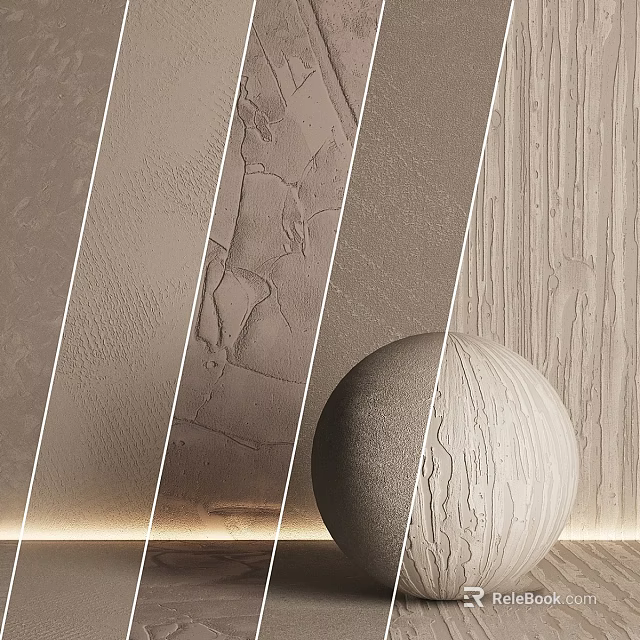 Architectural Components Featuring Textured Surfaces Wooden Patterns And Spherical Design Element 3d model