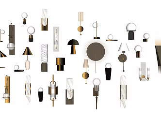 Modern lamp combination wall lamp combination 3d model