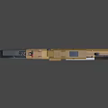 Golden And Black Futuristic Sci Fi Gun With Scope Red Accents And Metallic Finish