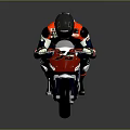 Kids Riding Mini Racing Motorcycle Wearing Helmet With Red White Blue Stars Design