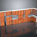 Wooden Kitchen Cabinets With Multiple Storage Units And White Countertop Design