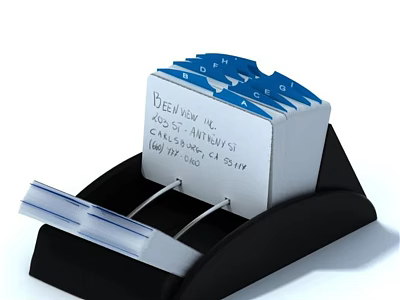 Black Business Card Holder With Stacked Business Cards For Office Organization 3d model