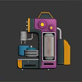 Vibrant Colored Modern Kitchen Coffee Machine With Two Cups And Stylish Design