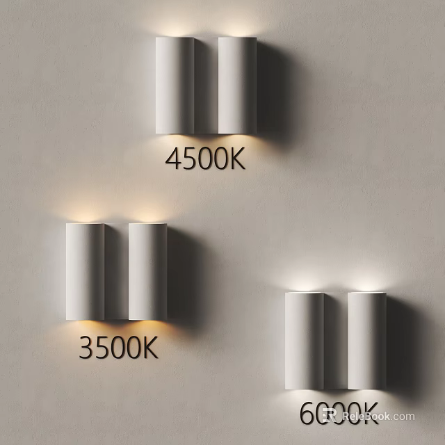 Modern Indoor Wall Lamp With 4500K 3500K Color Temperature And Sleek Cylindrical Design 3d model 