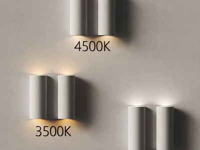 Modern Indoor Wall Lamp With 4500K 3500K Color Temperature And Sleek Cylindrical Design 3d model