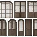 Various Styles Of Wooden Hinged Doors With Glass Panels And Arched Tops