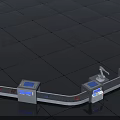 Industrial Equipment With Automated Conveyor Belt Robotic Arm And Production Line Mechanical Components
