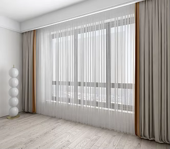 Modern Curtain Window Screen 3d model