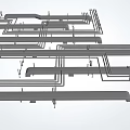 Modern Ceiling Design With Linear Structural Framework And Installation Elements