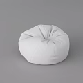 White Round Bean Bag Chair Comfortable Modern Seating For Living Room