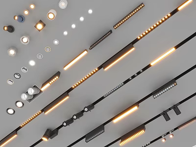 Modern Adjustable Downlights and Spotlights with LED Lighting for Home Indoor Use 3d model