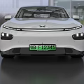 White Modern Electric Car With Sleek Aerodynamic Body And Green License Plate
