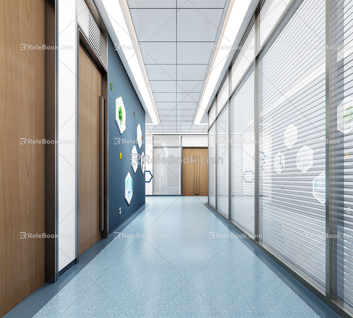 Modern aisle Haibu Medicine Corridor 3d model