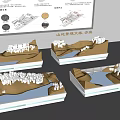 Commercial Equipment Sand Table Models With Landscape Cityscape And Illuminated Base