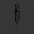 Game Movie Character in Full Body Knight Style Armor with Metallic Texture and Chest Emblem