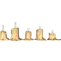 Decorative Set of Candle Lamps Featuring Melted Wax Texture And Illuminated Wick Design
