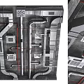 Complex Industrial Metal Pipes Installation On Ceiling With Ductwork And Vents