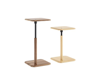 Modern Wooden Side Tables With Square Tops And Metal Legs In Two Colors 3d model