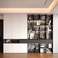 Modern Decorative Cabinet With White And Black Design Zebra Pattern Shelves For Books And Decor