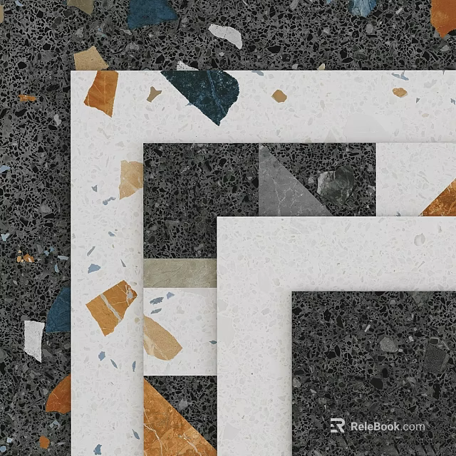 Terrazzo Components With Colorful Chips And White Borders For Modern Interior Design 3d model