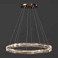 Modern Crystal Chandelier With Double Ring Design And Hanging Crystal Beads