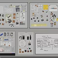 Creative Workstation Display Featuring Musical Instruments Art Supplies Sketch Notes And