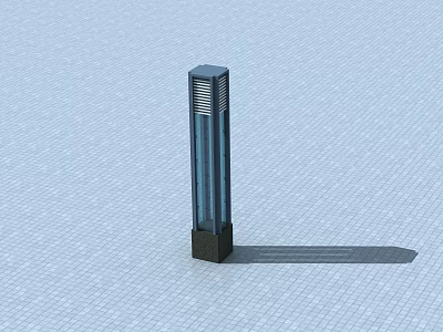 Sleek Modern Road Facility Street Lighting Column With Outdoor Base Structure 3d model